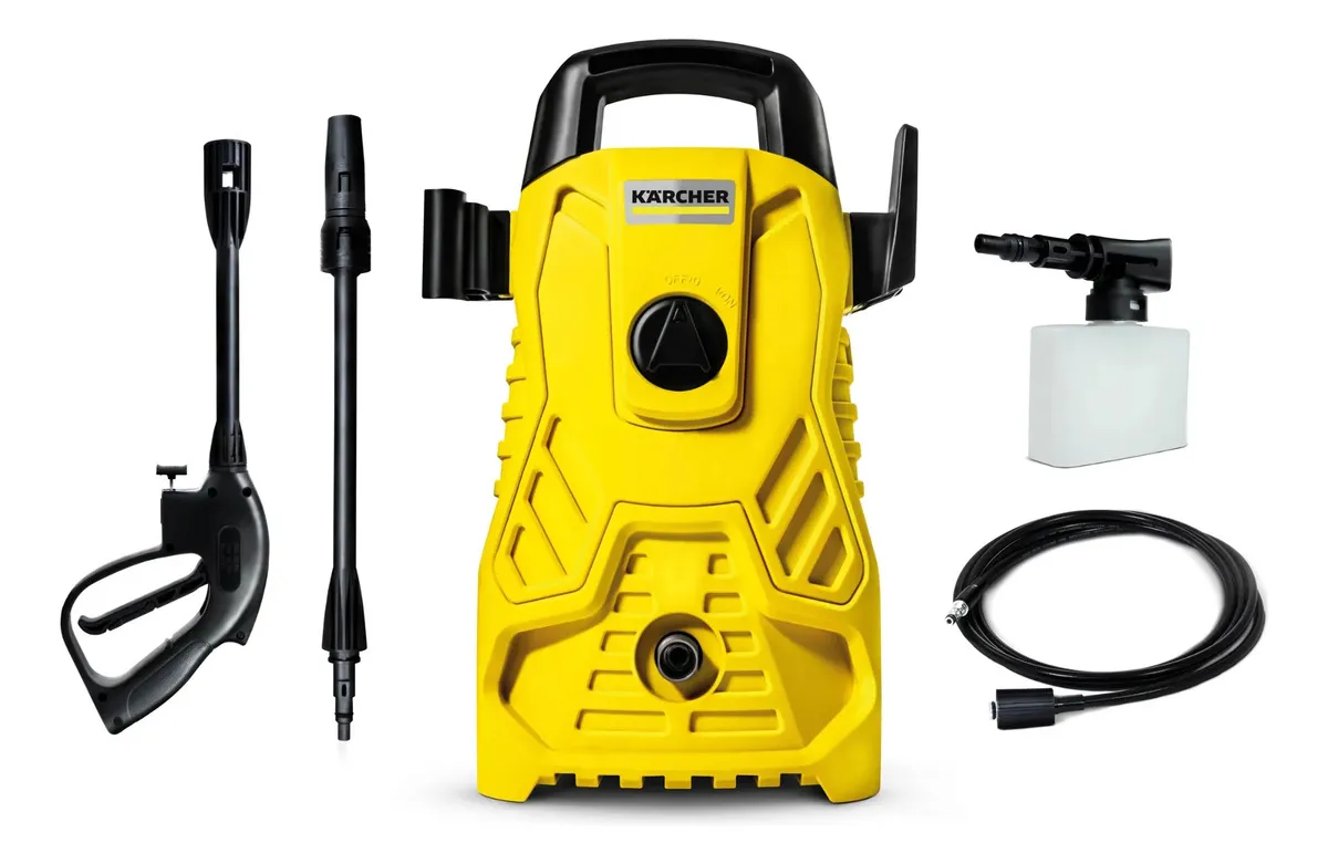 Lavadora de Alta Pressão Kärcher Compacta 1.500 PSI/Libras 1400W 300L/h com Aplicador de Detergente e Lança Regulável