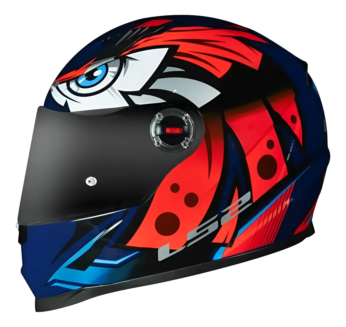 Capacete Ls2 Tribal Azul Laranja Ff358