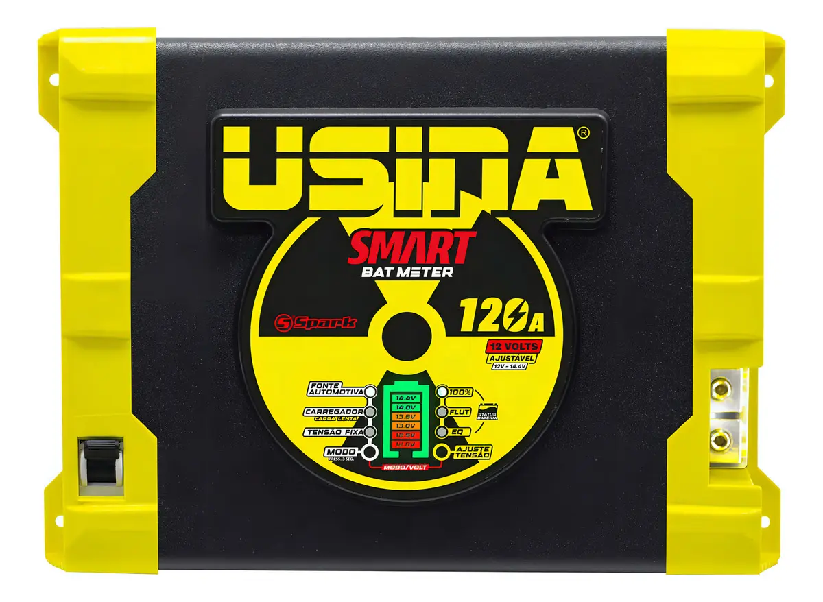 Fonte Carregador Automotiva Usina 120a Voltamp Black Friday Cor Amarelo