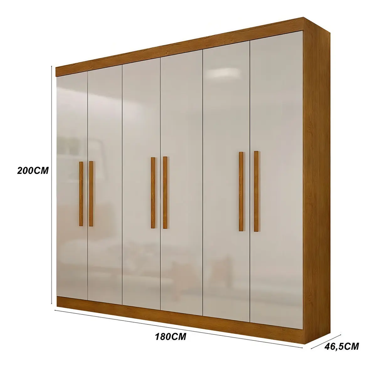 Guarda-roupa Casal Rufato Malibu 6 Portas Imbuia/Off White Fosco